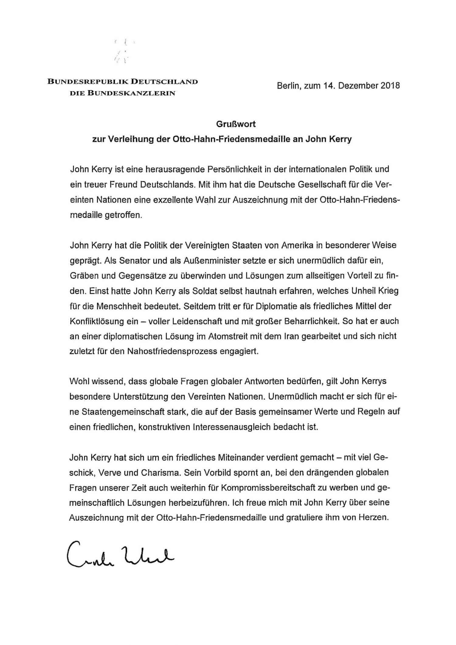 Ein Gruß der Kanzlerin